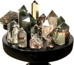 1pc Ghost Calcite Crystal Tower with Quartz Points, Phantom Quartz Crystal, Mini Crystal Wands for Healing and Meditation