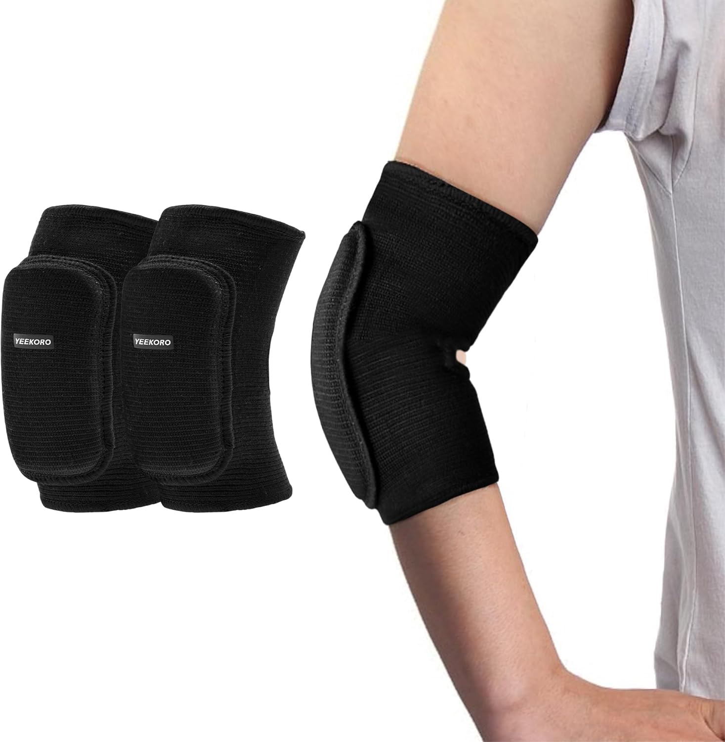 Kids Elbow Pads Breathable Arm and Elbow Protector for Boys, Girls, and Teens Crashproof Compression Sleeve for Skiing，Skating, Volleyball, Cycling Sports Safety Gear