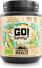 Earth Fed Muscle Go! Bananas Irish Grass‑Fed Whey Protein Isolate – All Natural Banana Flavor, Zero Added Sugar, Soy‑Free, Gluten‑Free (2lb, 27 Servings, Banana)