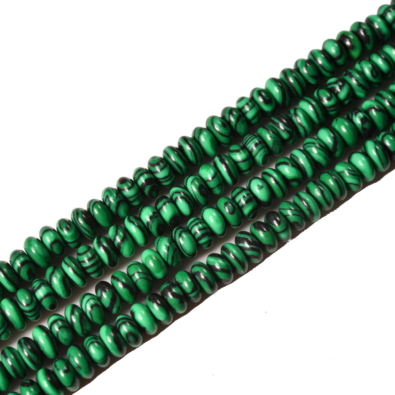 2x4mm 150pcs Natural Green Malachite Rondelle Stone Beads Semi-Precious Disk Loose Gemstones Bead for DIY Jewelry Making