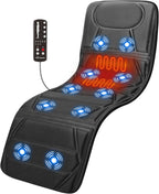 Snailax Massage Mat with Heat, Back Massage Pad for Bed, Chair, 10 Motors Vibrating Massage Mattress Pad with 2 Heating Pads for Back, Full Body Massager