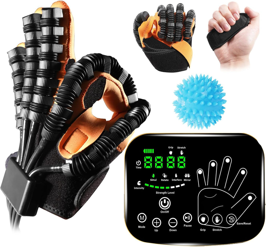 6th Generation Upgrade Rehabilitation Robot Gloves for Stroke Recovery – Hand Weakness & Hemiplegia Home Physical Therapy Device with Mirror Training & Multi-Mode (Left Hand, M)