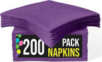 Party Solids Purple Paper Napkins Disposable Everyday 200 Pcs 2 Ply Purple Cocktail Napkins Paper Everyday For Parties & Party Supplies