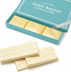 ANDY ANAND CHOCOLATIER Sugar Free Belgian White Chocolate Bars (60% Cacao) Must for White Chocolate lovers, Stevia sweetened, Gourmet Gift Box - Silky, Rich, and Top-Tier Indulgence (3 Bars & 10.5 Oz)