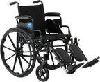 Medline Lightweight Wheelchair for Adults With Swing-Back, Desk-Length Arms, Elevating Leg Rests; 20" x 16"D Seat