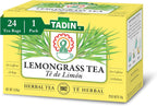 Tadin Lemongrass Tea, Herbal Tea, Caffeine Free, 24 Tea Bags Individually Wrapped Per Box, Pack of 1