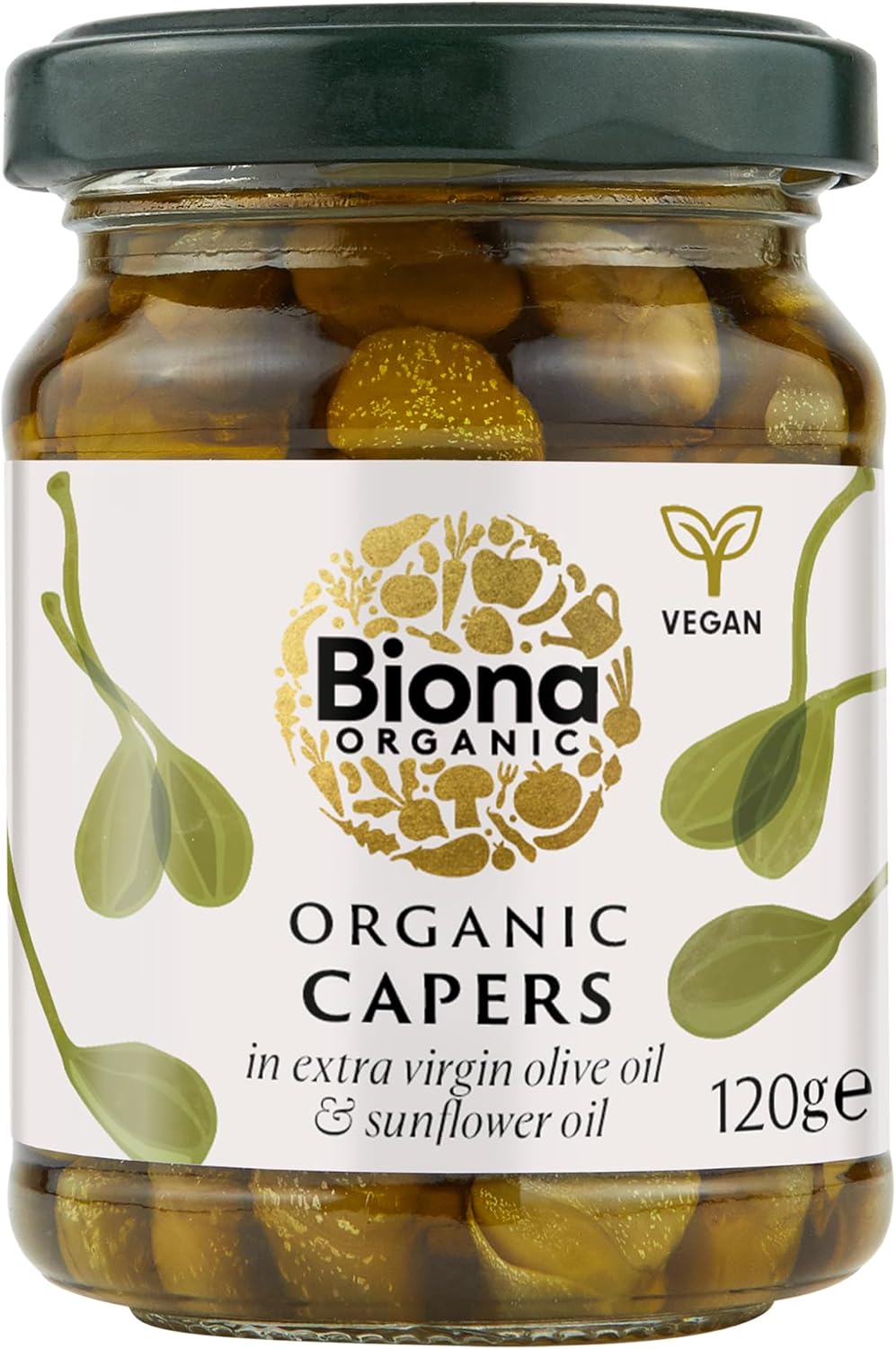 BIONA Organic Capers In Olive Oil, 120 GR