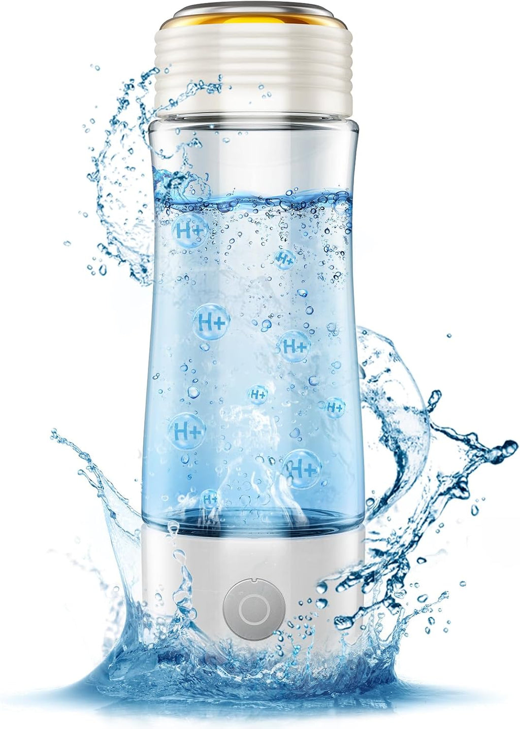 Hydrogen Water Bottle, Up to 2300ppb Molecular Hydrogen Water Machine with Advanced SPE/PEM Technology, 15oz Hydorgen Water Bottle Generator, Suitable for Office Home Gym and Outdoor,CA-303E