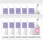 simplehuman Code M 200 Count, Dispenser Pack Custom Fit Liners, Drawstring Trash Bags, 45 Liter / 11.9 Gallon, White
