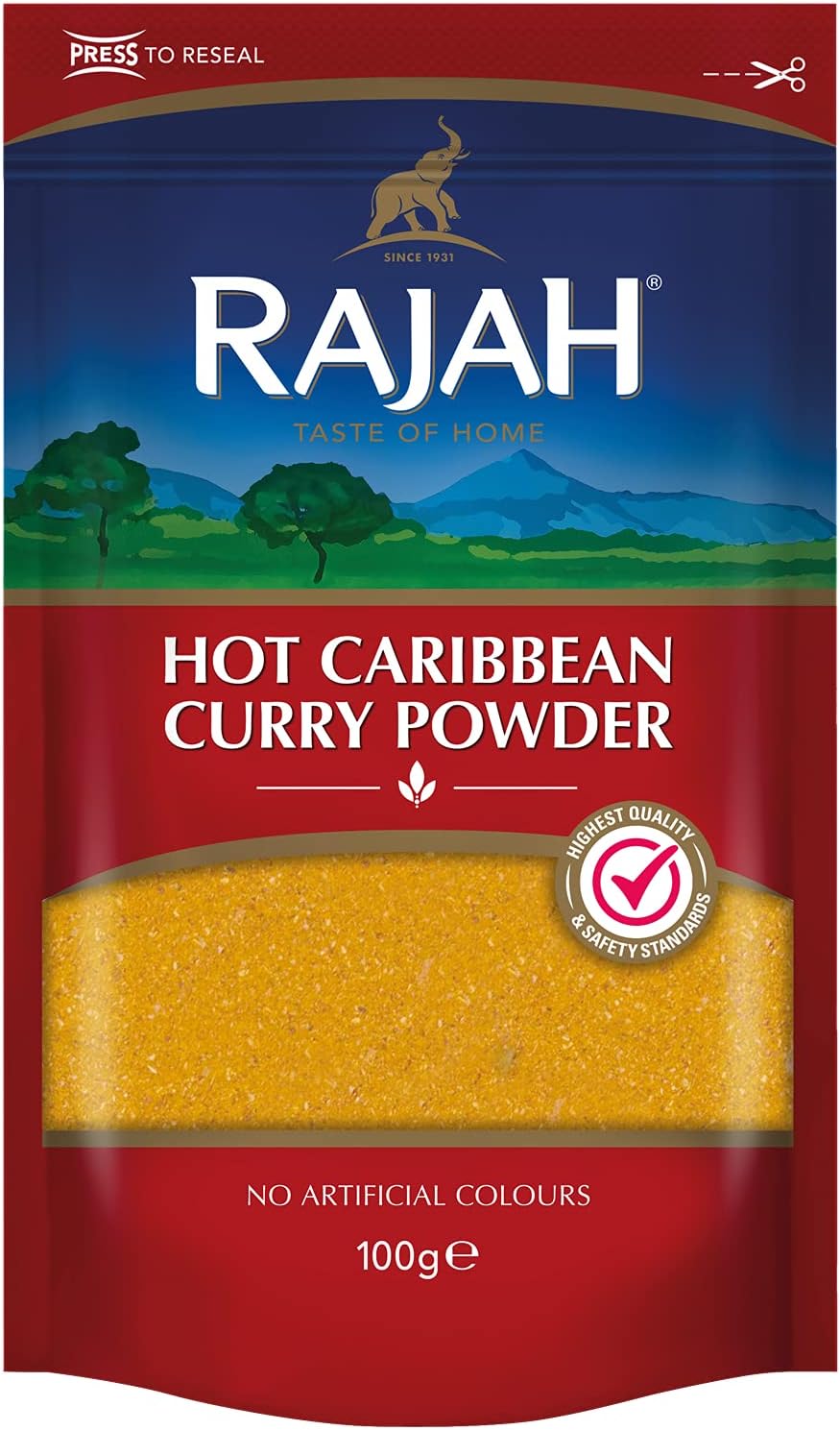 Rajah Hot Caribbean Curry Powder - 100g - Pack of 2