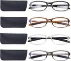 DOOViC 4 Pack Reading Glasses for Women Men Blue Light Blocking Reading Glasses TR90 Flexible Lightweight Readers 1.5