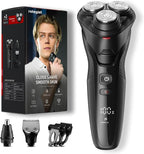 rategist 3-in-1 Electric Razor for Men: One Touch Acceleration, IPX7 Waterproof Razors for Men, USB-C Rechargeable Electric Shavers for Men - 4D Floating Blades, Wet or Dry (Black)