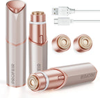 Facial Hair Removal for Women: Electric Hair Removal Device - Rechargeable Painless Face Razor for Chin Upper Lip Peach Fuzz with Light Gifts for Women(Rose Gold)