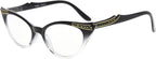 Eyekepper Cateyes Womens Reading Glasses (Black-Transparent, +1.25)