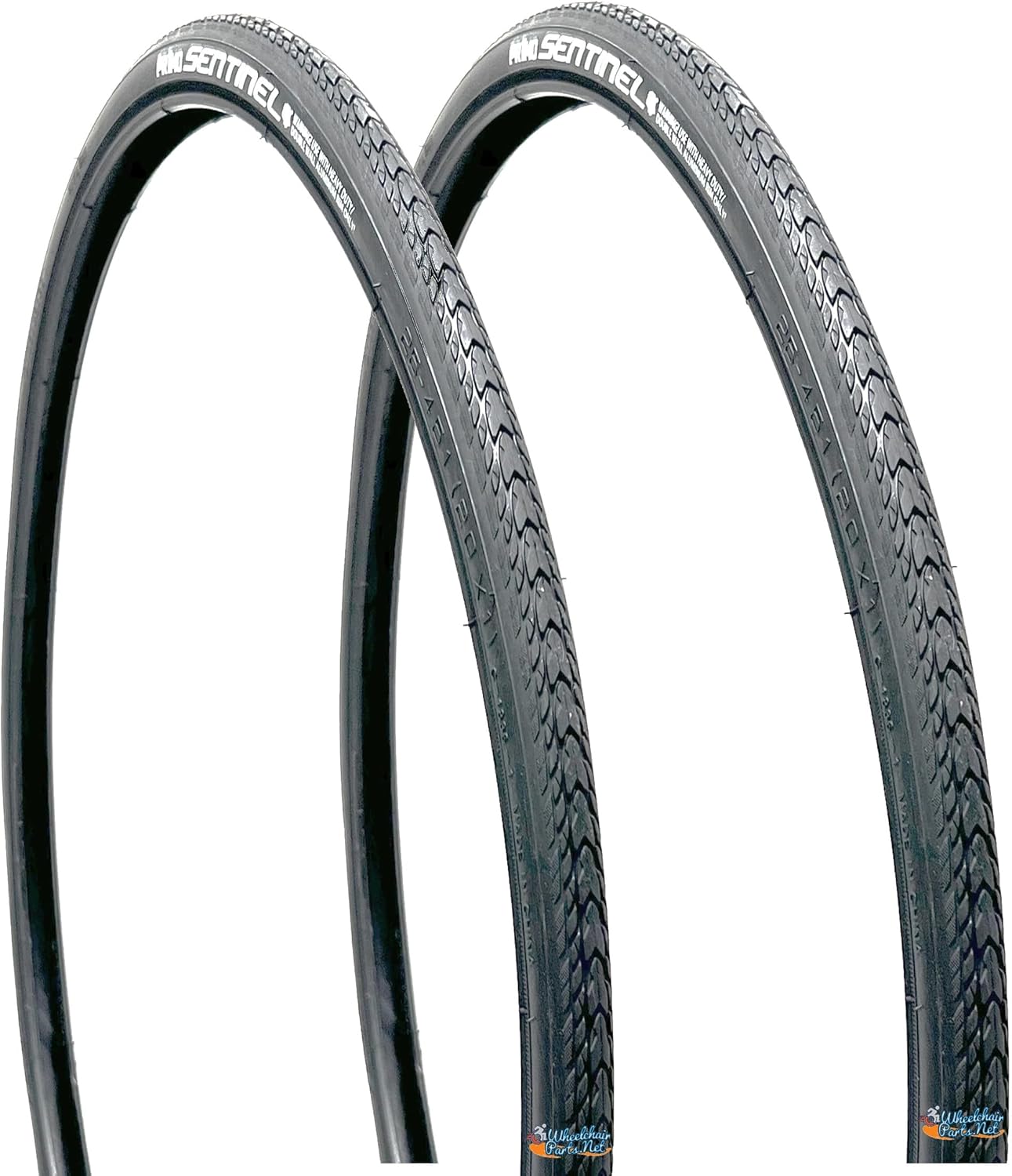 Sentinel, AIR/Pneumatic Wheelchair Set of 2 Tires. Versatile, Low Rolling Resistance and Durable,