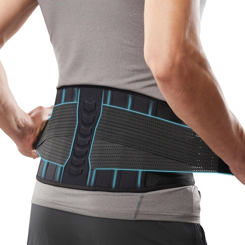 Comforband Copper-Infused Back Support Brace – Lightweight, Breathable Lumbar Belt with 6 Flexible Nylon Stays and Dual Adjustable Straps for Lower Back Pain Relief, Muscle Spasms, Strains, Arthritis, and Sciatica – Suitable for Men and Women (L/XL)