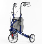 ELENKER 3 Wheel Walkers for Seniors, Three Wheeled Rollator with Storage Bag, Height Adjustable, Foldable, Narrow Rolling Walker, Blue