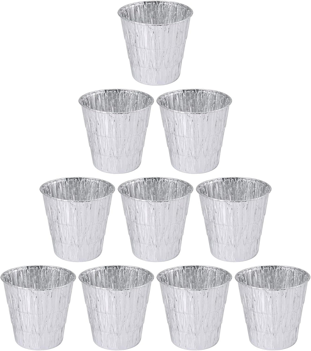 10 Pack Grease Bucket Liner Compatible with Traeger, Pit Boss, Camp Chef, Pellet Grill & Smoker, 6 Inch High Disposable Foil Drip Pan Liners