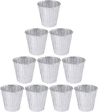 10 Pack Grease Bucket Liner Compatible with Traeger, Pit Boss, Camp Chef, Pellet Grill & Smoker, 6 Inch High Disposable Foil Drip Pan Liners