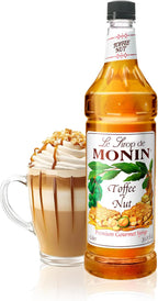 Monin - Toffee Nut Syrup, Bold and Buttery, Great for Coffee and Desserts, Gluten-Free, Non-GMO (1 Liter)