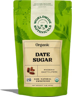 Worldwide Botanicals Organic Date Sugar Fine Powder, 1 Pound - 100% Pure Dried Dates, Natural Whole Food Sweetener, Gluten-Free