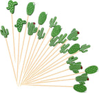 200Pcs Cactus Cocktail Picks for Appetizer Tropical Cacti Cocktail Picks 4.7 Inch Fancy Toothpicks for Food Drinks Fruits Hawaiian Party Food Garnish Skewer Sticks Cactus Party Decoration