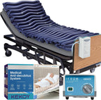 Kekoy Alternating Air Pressure Mattress Pad, Bed Sore Prevention, Hospital Bed Mattress Topper with Whisper Quiet Pump & Waterproof Heat Resistant Ulcer Cushion Pad for Home Use 75" x 36" Blue