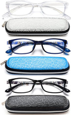 EYEURL Reading Glasses for Women-Blue Light Blocking For Men Women-3 Pack Computer Readers 0.5 Spring Hinge Anti UV Ray/Eye Strain/Glare Eyeglasses
