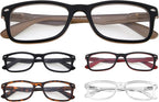 Eyekepper 5 Pack Classic Reading Glasses for Women Men Vintage Readers with Spring Hinges +2.75