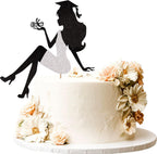 1 PCS High Heel Girl Graduation Cake Topper with Glitter Grad Cap Diploma 2026 Graduation Cake Pick 2026 Senior Graduation Cake Decorations for 2026 Girl Graduation Theme Party Supplies Silver