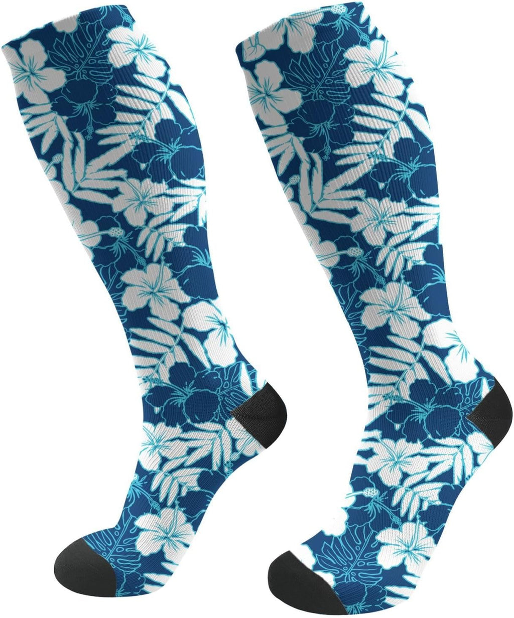 Floral Pattern Socks For Women & Men Support Circulation For Nurse, Travel, Flight