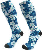 Floral Pattern Socks For Women & Men Support Circulation For Nurse, Travel, Flight