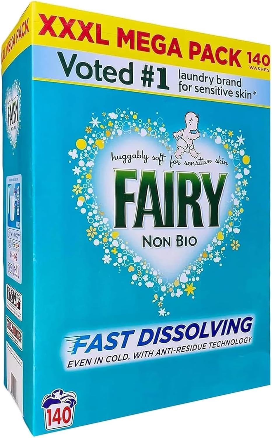 Fairy Professional Laundry Detergent Soap Powders Non Bio 130w
