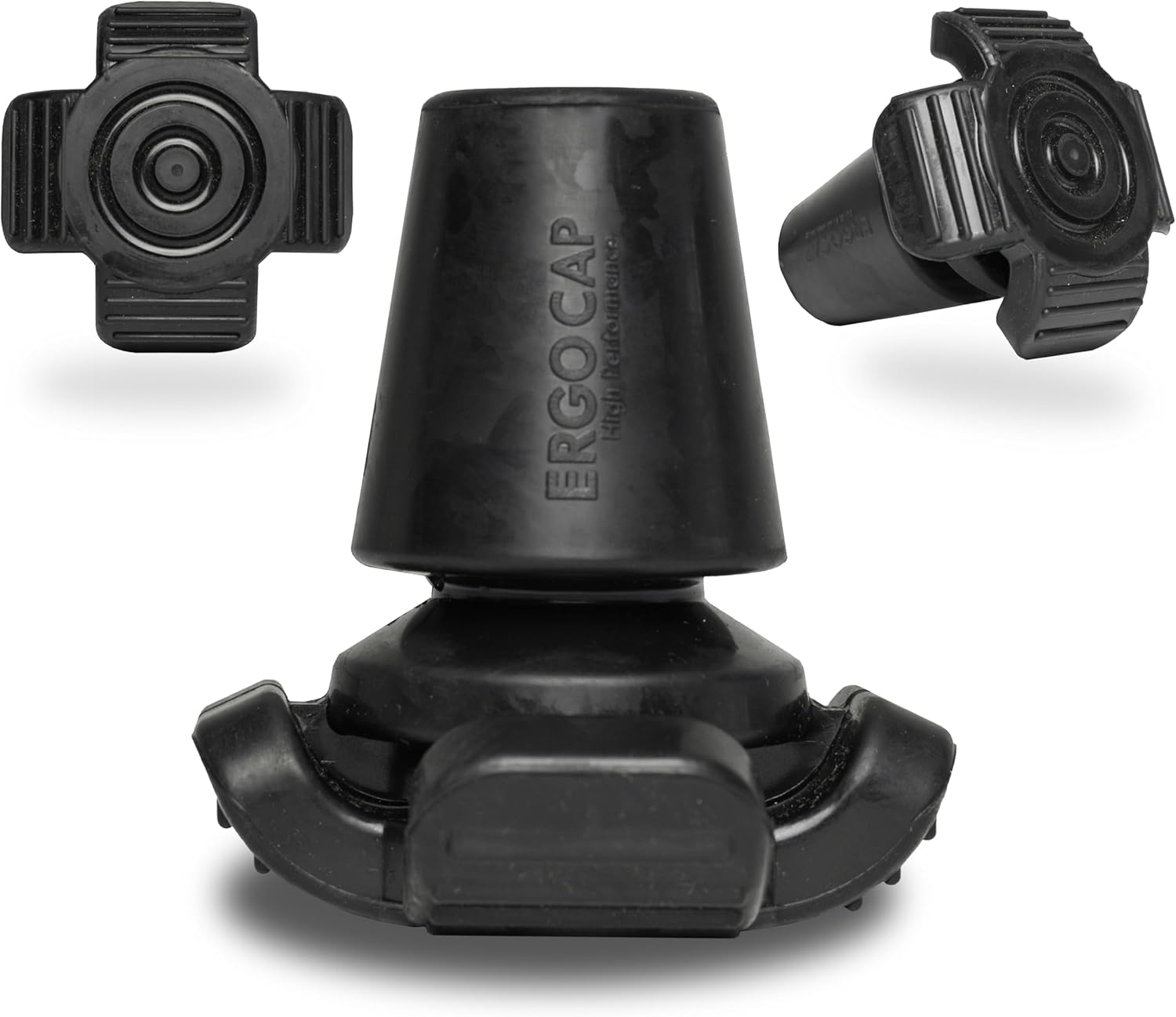 Ergocap® High Performance Crutch Rubber Tip - Rubber Replacement Foot Pad for Walking Canes - Stable Four Point, Engineered to Mimic The Joint Articulation of The Foot/Ankle (Universal-1 Crutch Tip)
