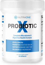 NutraOne ProbioticX Probiotic Supplement for Women & Men Digestive Health & Immune Support Probiotics* (30 Capsules)