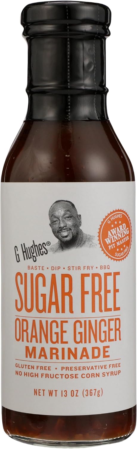 G Hughes Sugar Free Orange Ginger Teriyaki Sauce, No High Fructose Corn Syrup, No Preservatives, Gluten Free, 13 Ounce (Pack of 6)