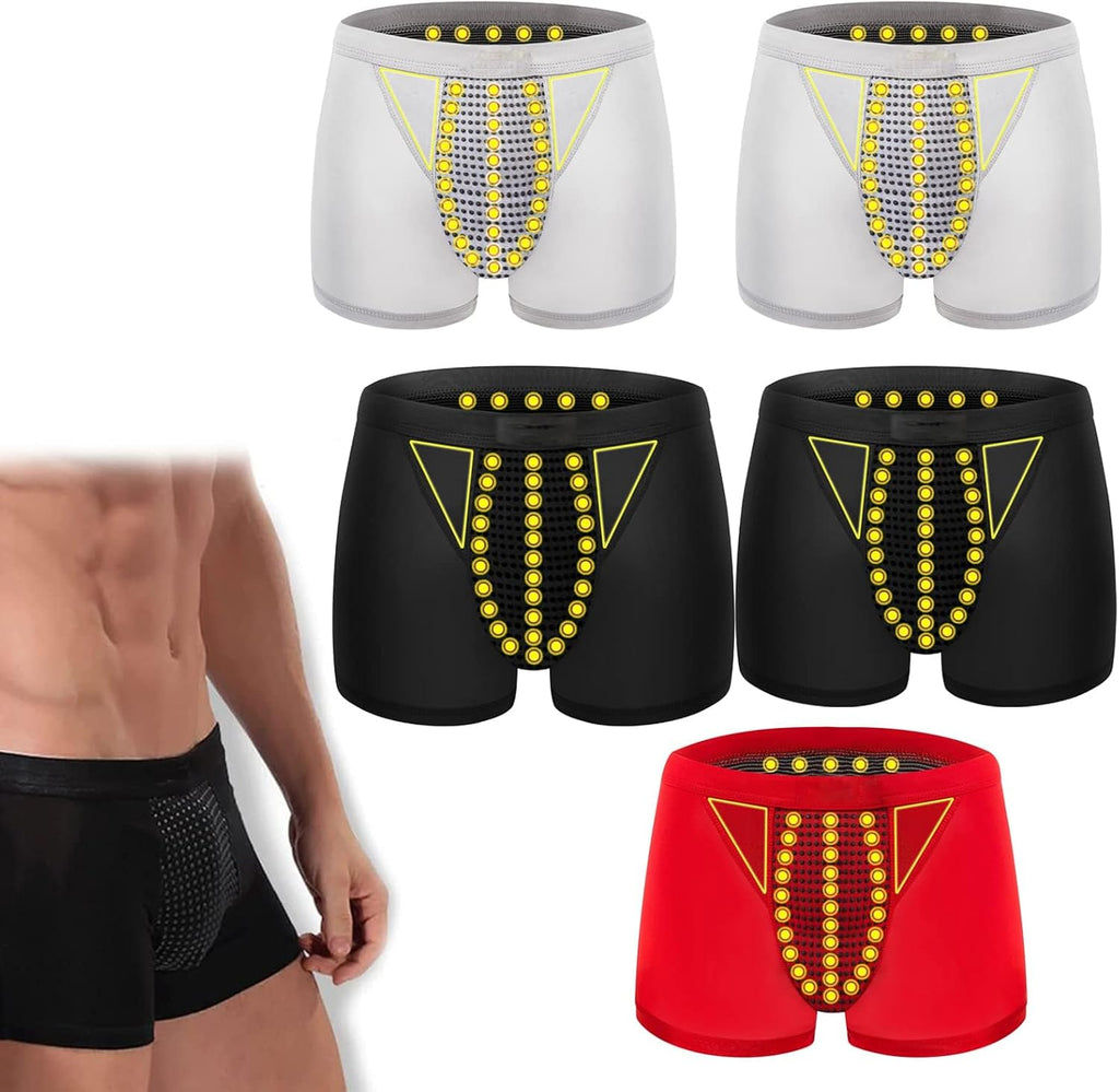 Prostate Magnetic Therapy Boxer Briefs, Tourmaline Prostate Therapy Magnetic Boxer Briefs for Men (5PCS-A,6XL)