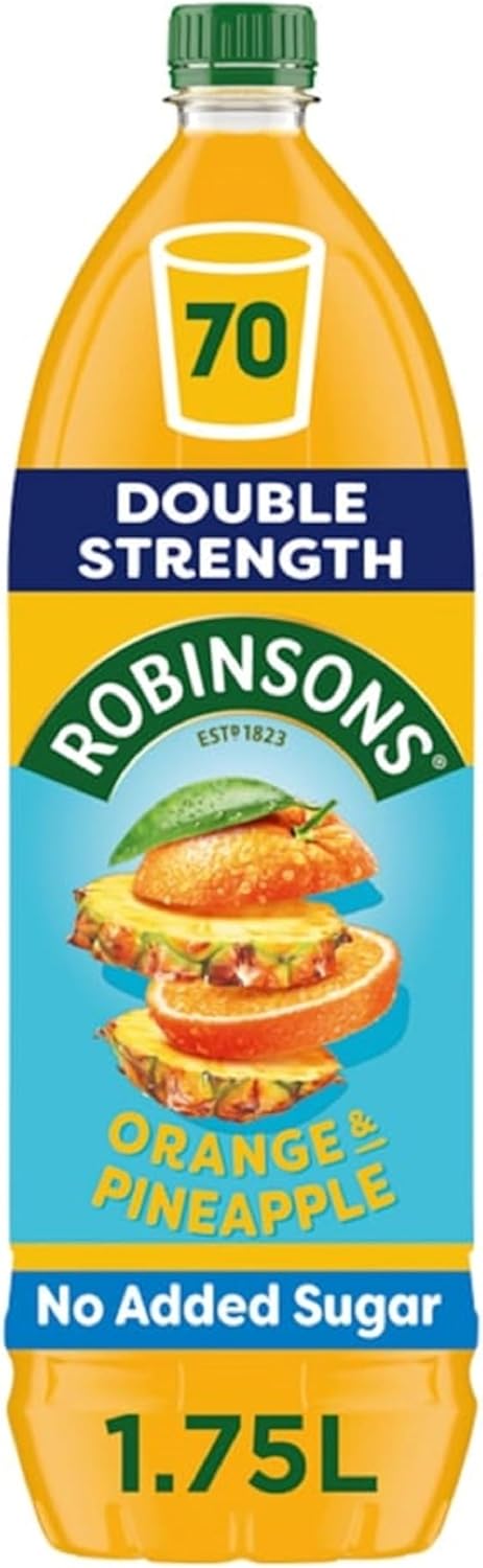 Robinsons Double Strength Orange & Pineapple Fruit Squash No Added Sugar 1750Ml
