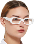 MARE AZZURO Stylish Reading Glasses Women Unique Readers 0 100 125 150 175 200 225 250 275 300 350 400 500 600 (White, 1.50)
