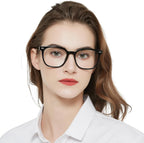 AEZUNI Large Frame Reading Glasses for Women Trendy Square Readers Eyeglasses 1.0 1.5 2.0 2.5 3.0 3.5 4.0 5.0 6.0