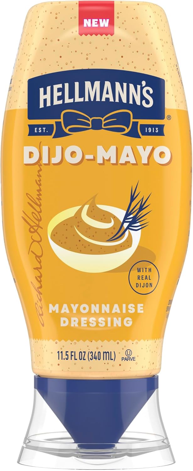Hellmann's Dijo-Mayo Smooth & Savory Mayonnaise Drss for Fries, Burgers, Potato Salads, Sandwiches, Mayonnaise Dressing with Real Dijon, 11.5 oz 1 ct