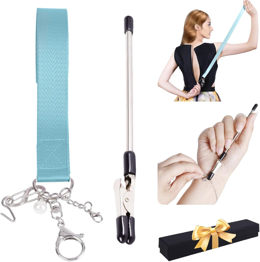 Zipper Helper Bracelet Helper Tool Set, Zipper Puller Helper Dresses Zipper Pull Helper Back Zipper Puller for Overweight, Elderly, Disabled, Individuals or Travel, Gifts for Women Mom