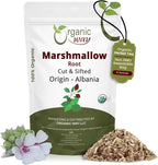 Organic Way Marshmallow Root | Herbal Tea (Althaea officinalis) Cut & Sifted - European Wild-Harvest | Organic & Kosher Certified | Non GMO & USDA Certified | Origin - Albania (1/4LBS / 4Oz)