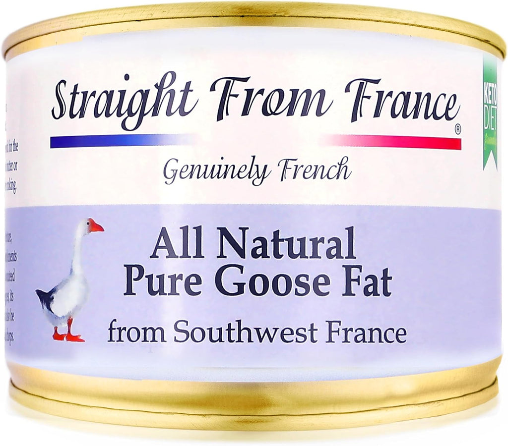 Straight from France Genuinely French, All Natural Pure Goose Fat for Cooking from Southwest France, Keto and Paleo Diet Friendly, Can 170g 6 Oz