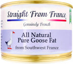 Straight from France Genuinely French, All Natural Pure Goose Fat for Cooking from Southwest France, Keto and Paleo Diet Friendly, Can 170g 6 Oz