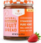 Nate's Honey Fruit Spread, All-Natural Strawberry - Made with Real Strawberries & No Refined Sugar - Sweetened with 100% Pure Honey - 10 oz Jar - Easy-to-Spread