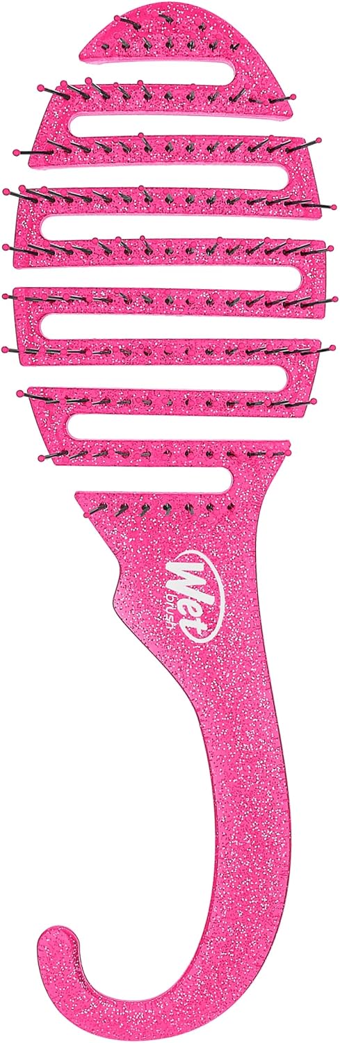 Wet Brush Shower Hair Brush Detangler - Exclusive Ultra-soft IntelliFlex Bristles - Minimizes Pain And Protects Against Split Ends and Breakage - Comb For Women, Men, Wet & Dry Hair - Pink Glitter