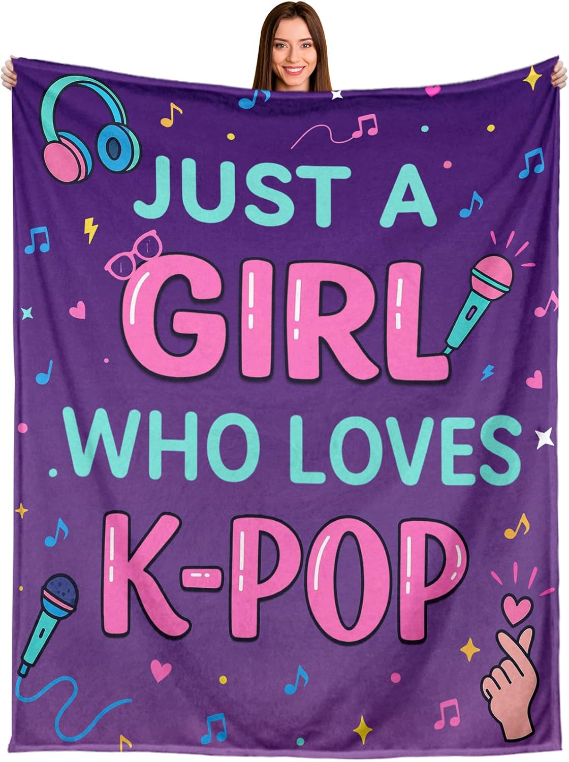 Kpop Blankets Gifts for Girls,Easter Gift Basket Kpop Birthday Merch,K Pop Gifts for Teen Girls,K-Pop Lovers Throw Blanket,Korean Fantasy Anime Blanket,K Pop Music Gift for Women,Soft Blankets 50"x60"