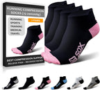 SB SOX 2-Pair Compression Socks for Men and Women (15-20mmHg) – Low Cut Running Athletic Socks for All-Day Wear