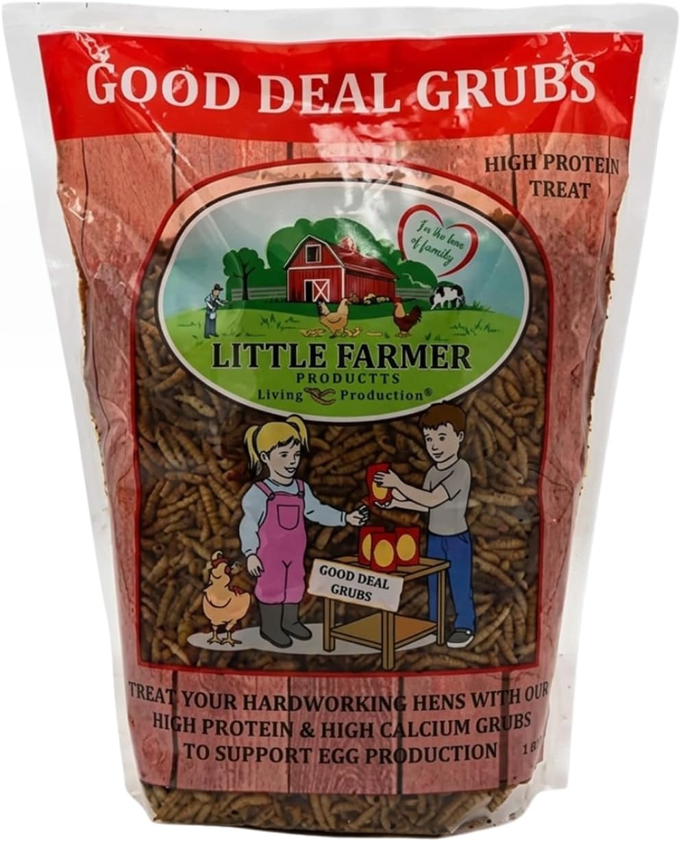 Good Deal Grubs Dried Black Soldier Fly Larvae for Chickens 1 lb, High Protein Chicken Treats with Calcium, Chicken Snacks and Supplements for Poultry and Birds